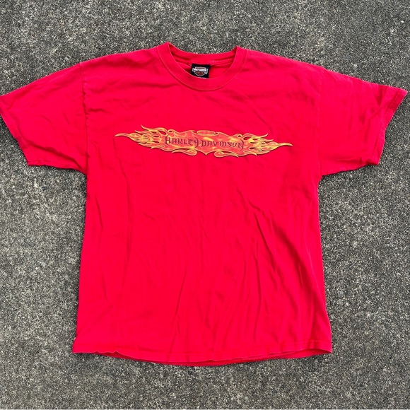 Harley-Davidson Other - Men’s Red Y2K Harley Davidson Motorcycles T-shirt Size Large Used